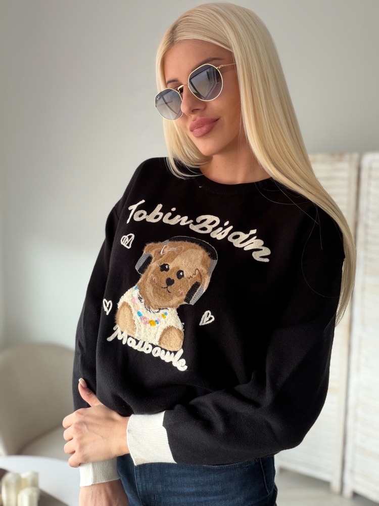 Черен пуловер куче Robin