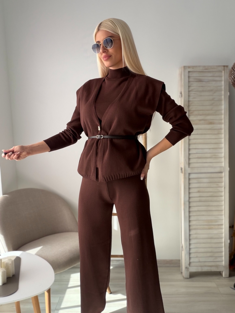 Кафяв комплект 3 части