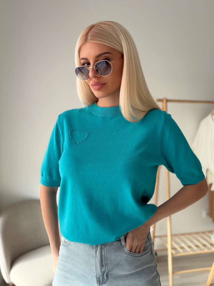 Тюркоазена тениска плетиво