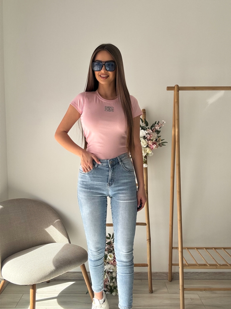 Розова тениска Love