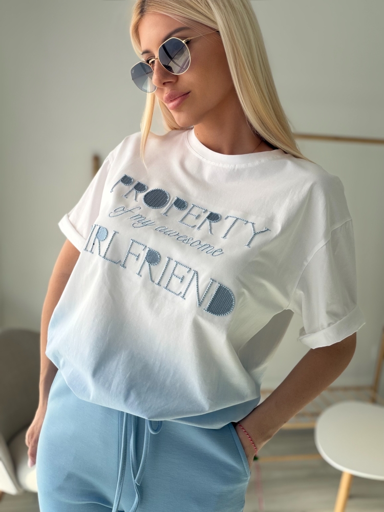 Синя тениска омбре 