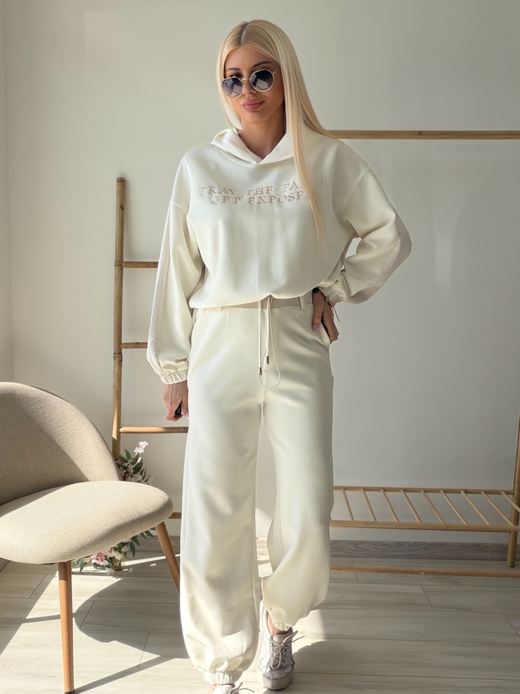 Бял комплект Speedway с надпис