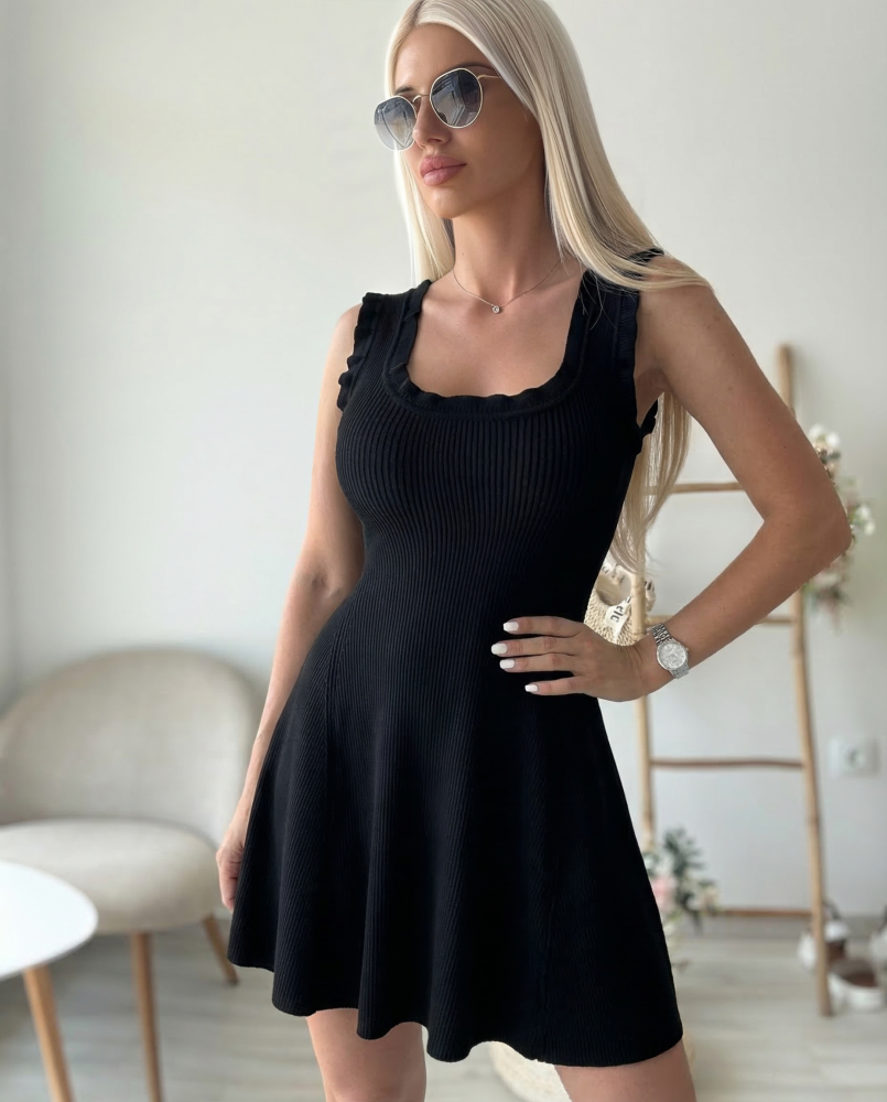 Черна пролетна рокля харбали