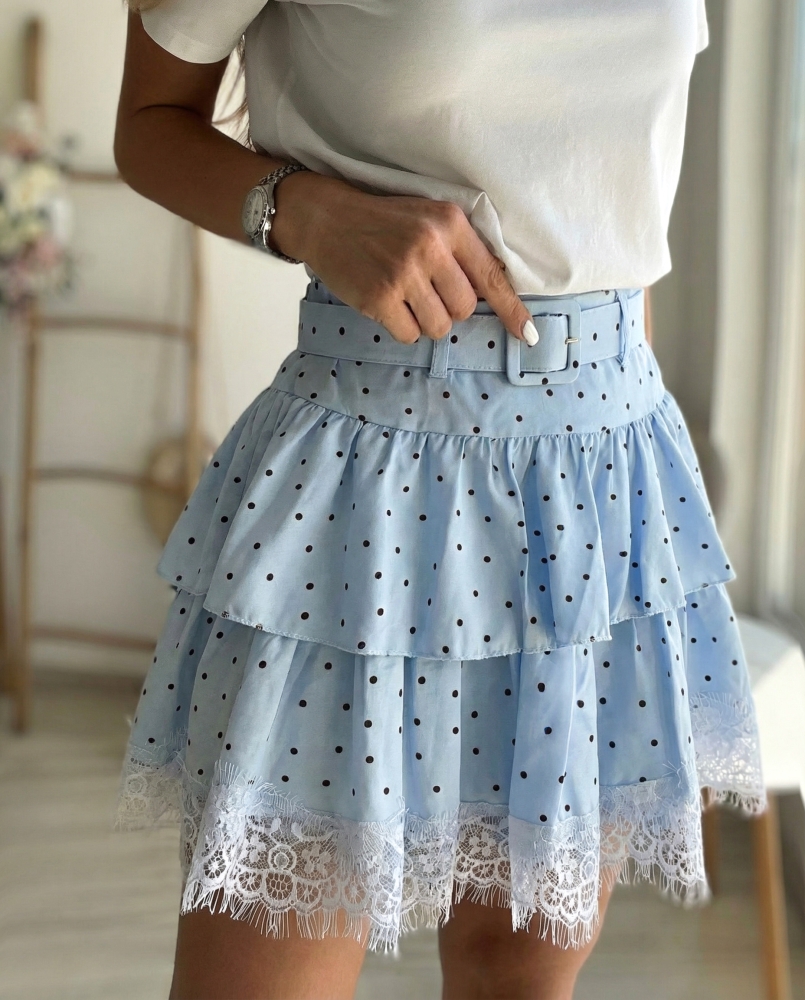 Синя пола панталон на точки