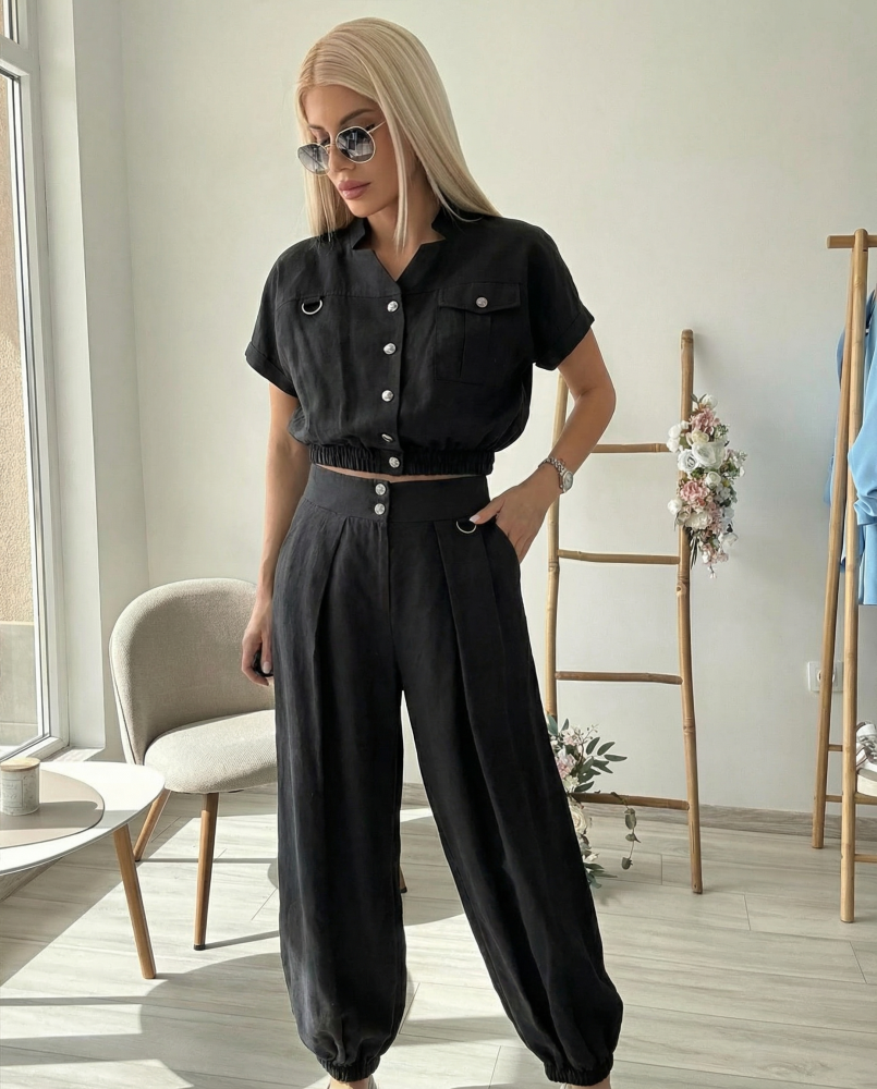 Черен комплект вискоза