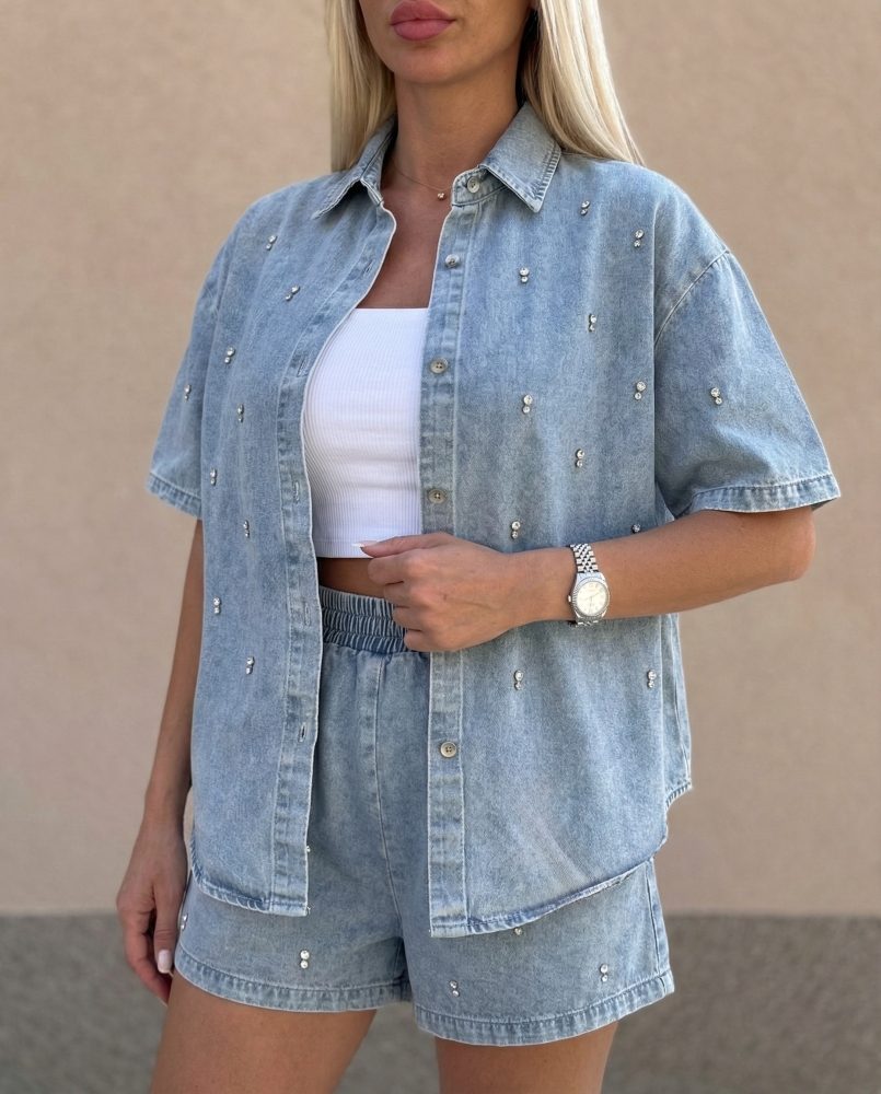 Дънков къс комплект с камъни