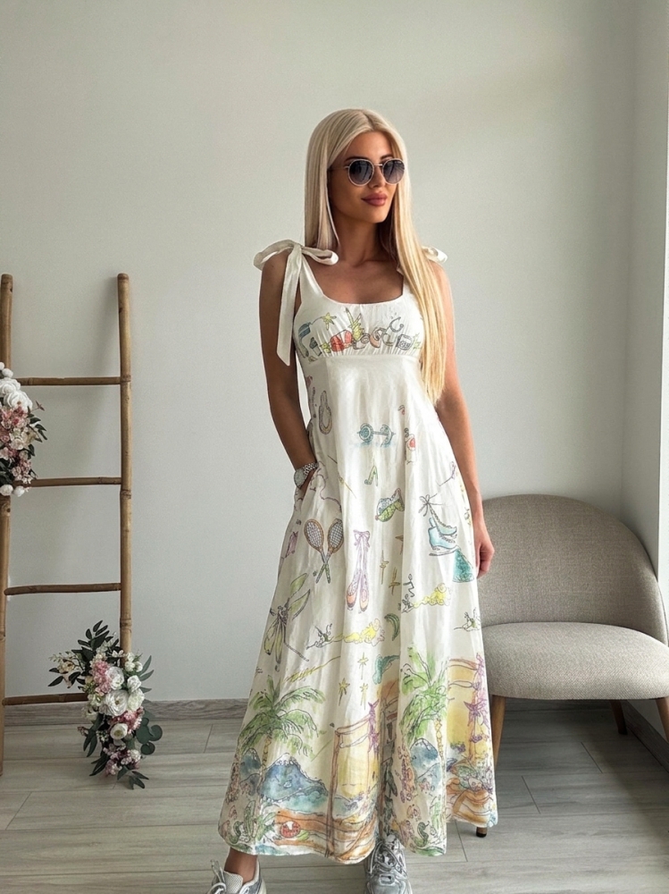 Ленена рокля Санторини