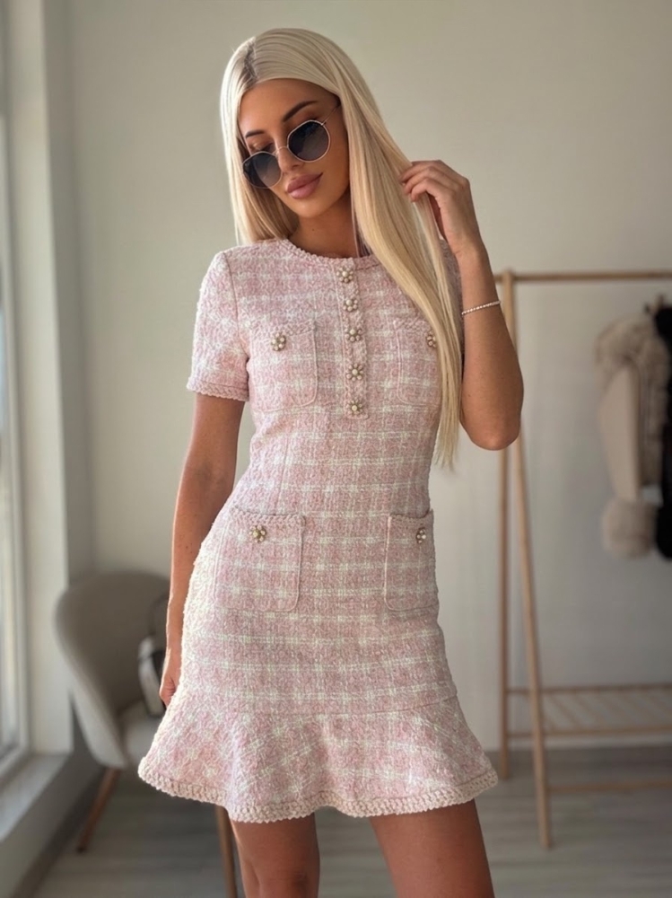 Розова рокля Pearl букле